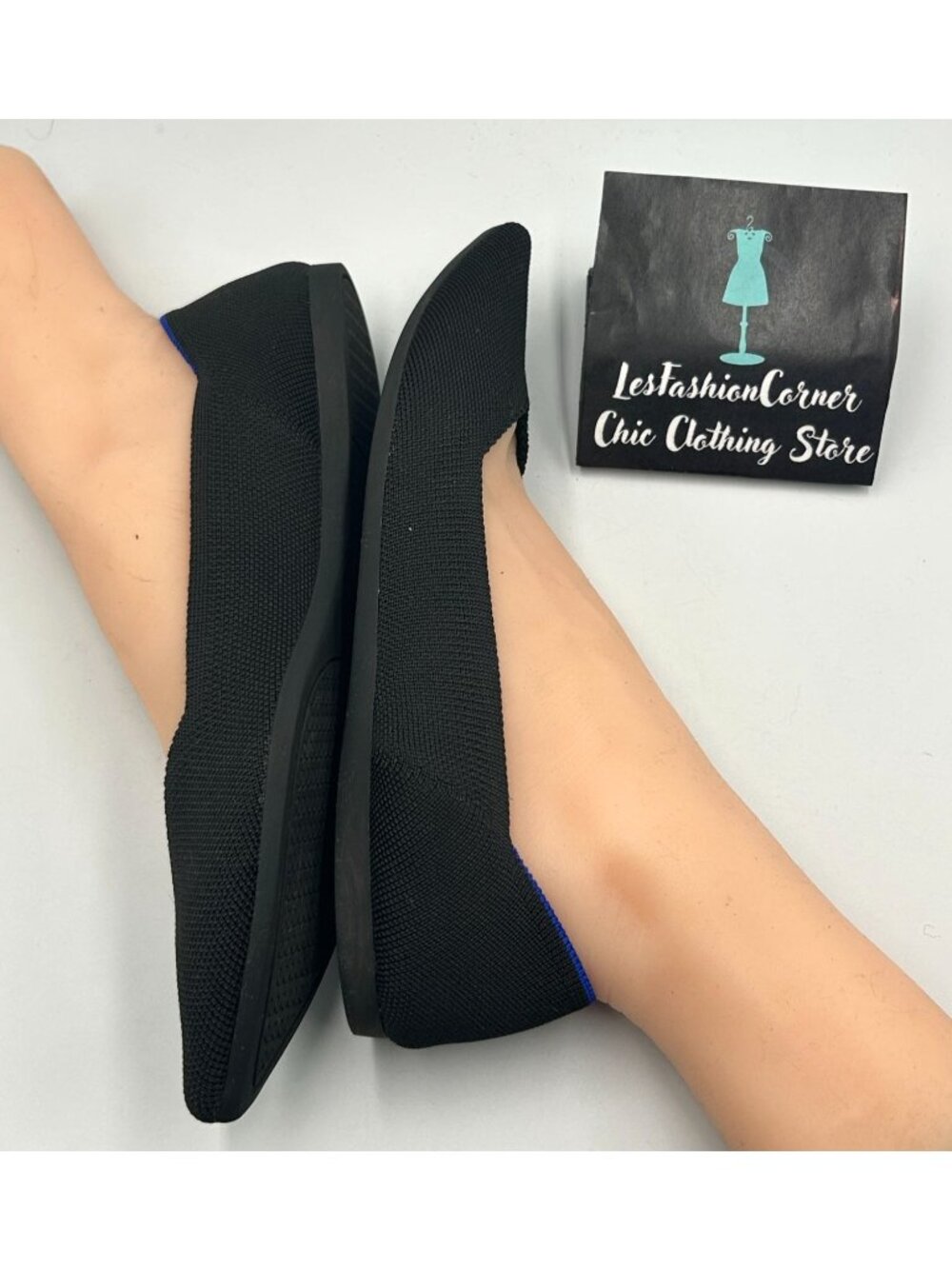 Rothy's Women's Black The Pointed Toe Knit Ballet Flats Size 11 3332 - Picture 13 of 16